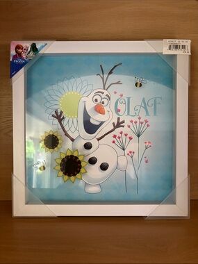 NIB•Disney Frozen OLAF Shadow Box Framed Print | Artissimo | 12”x12”